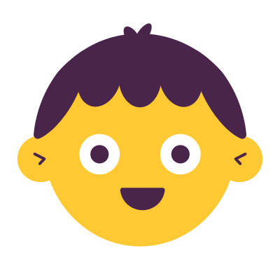 Cartoon illustration of a child smiling face