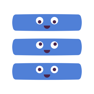 Three horizontal bars icon with smiling faces