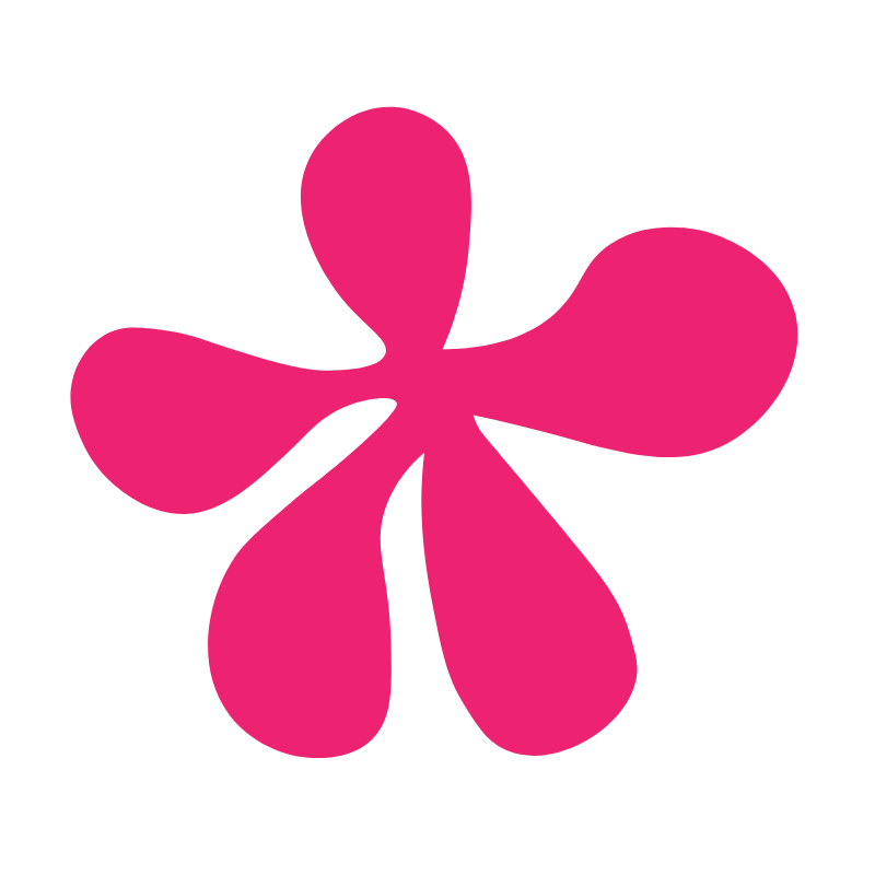 Pink flower shape design element